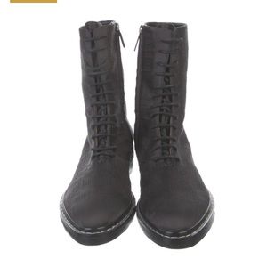 THE ROW BLACK SATIN COMBAT BOOTS WOMENS SIZE 40 1/2 BRAND NEW